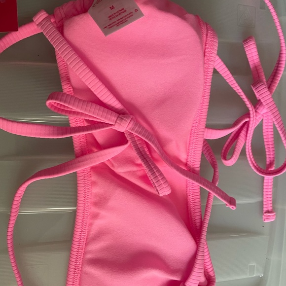 Target Women’s /teen pink swimsuit top with blue/white stripe bottom-M4-6-NWT - Picture 4 of 11
